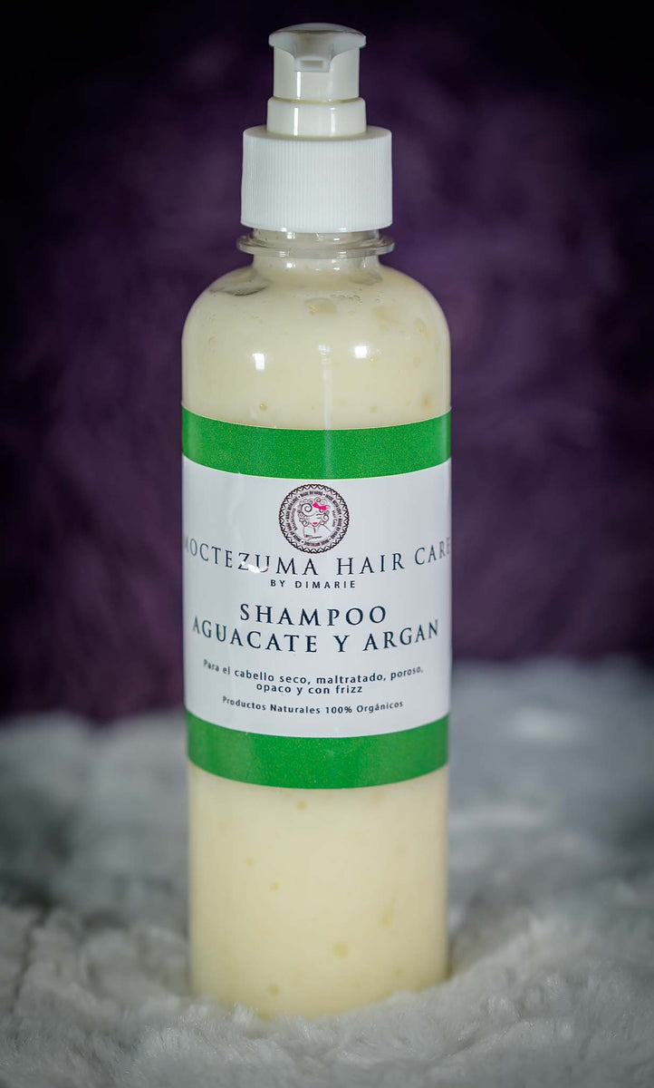 Shampoo Aguacate y Argan- Para el cabello maltratado, seco, poroso, sin brillo, opaco y con frizz