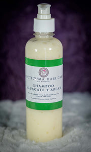Shampoo Aguacate y Argan-  Para el cabello maltratado, seco, poroso, sin brillo, opaco y con frizz