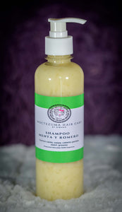 Shampoo de Menta y Romero: Control caída, caspa, cabello partido, débil, grasoso